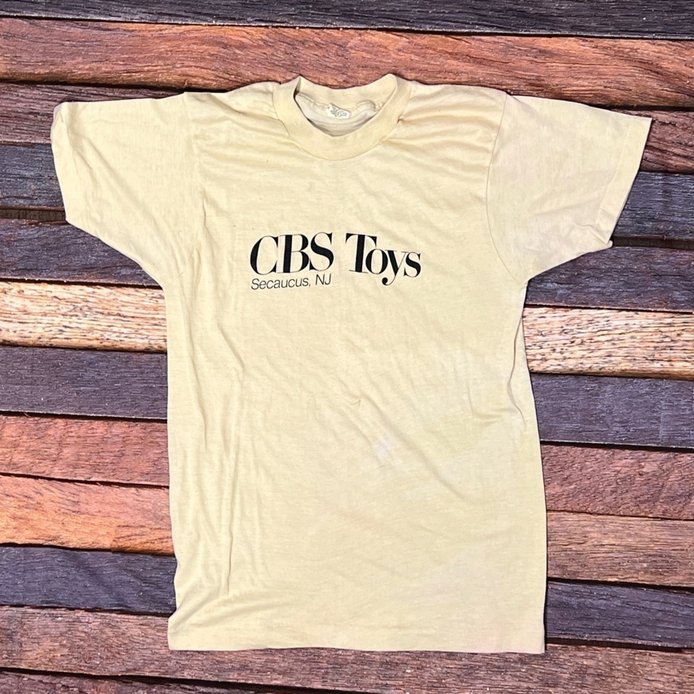Vintage Single Stitch 1980s CBS Toys Beige Crewneck Hipster T-Shirt